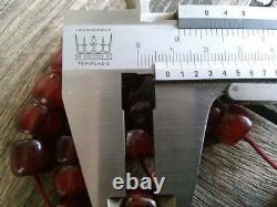Antique Cherry Amber Bakelite Faturan Misbaha Tesbih Vieilles Veines De Perles De Prière 46gr