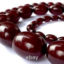 Antique Cherry Amber Bakelite Faturan Necklace 100g