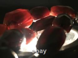 Antique Cherry Amber Bakélite Faturan Perles De Prière Simichrome Testé