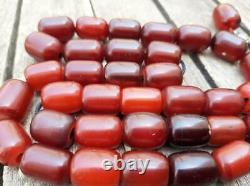 Antique Cherry Amber Bakélite Faturan Tesbih Misbaha Perles De Prière Veins 102grams