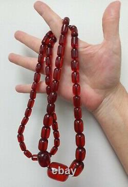 Antique Cherry Amber Bakelite Perles Collier 86gms Faturan Prière Worry Tasbih