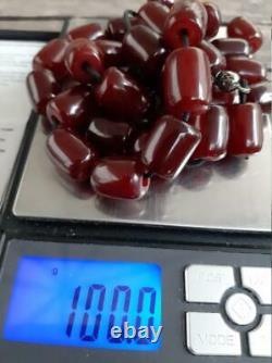 Antique Cherry Amber Faturan Bakelite Prayer Tesbih Misbaha Veins Perles 100grams