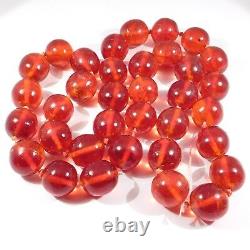 Antique Cherry Amber Lucite Perles Knotted Chinois