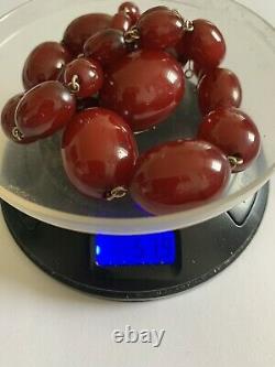Antique Cherry Amber Perle Graduée Collier 57.9 Grammes