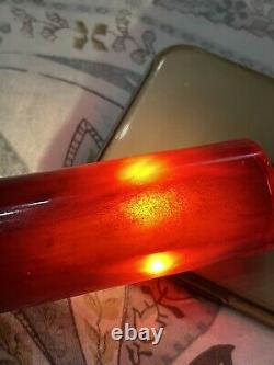 Antique Cherry Amber Rouge Amber Bakelite Prière Islamique Tube 124- 10mm R1