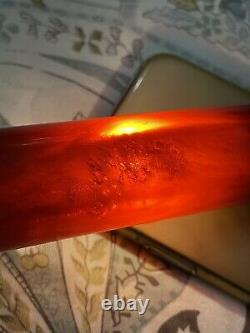 Antique Cherry Amber Rouge Amber Bakelite Prière Islamique Tube 124- 10mm R1