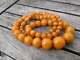 Antique Cherry Yellow Amber Bakelite Islamique Prayer Beads Necklace 68.6gr Veins