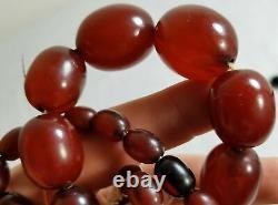 Antique Chinese Cherry Amber Bakelite Collier De Prière Catalin Faturan