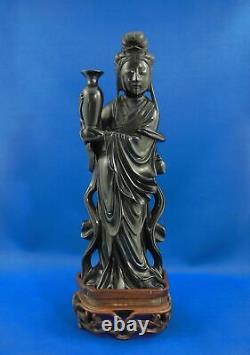 Antique Chinois Kwanyin Guanyin Sculpté Cerise Amber Bakélite 500 G Faturan