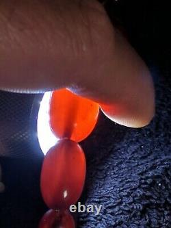 Antique Cludy Cherry Amber Berrel Perles Backlite Collier