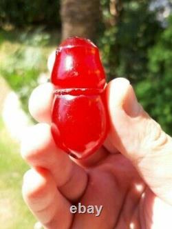 Antique Énorme Ottoman Faturan Cherry Amber Imam Bead Rosary Tesbih Misbah Marbled