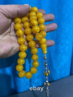 Antique Faturan Bakelite Veines Misky Collier Perles De Prière 85 Gra