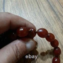 Antique Faturan Bakelite Veines Misky Perles De Prière Collier 64 Gramme