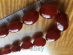 Antique Faturan Cherry Amber Bakelite Collier Lourd 78g Minty 41 Long XXL