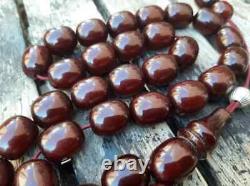 Antique Faturan Cherry Amber Bakélite Islamique Misbaha Tesbih Perles De Prière 100gr