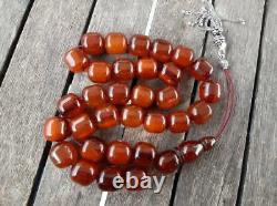 Antique Faturan Cherry Amber Bakélite Islamique Tesbih Misbaha Perles De Prière 134gr