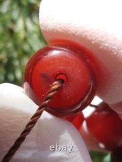 Antique Faturan Ottoman Cherry Amber Bakelite Perles De Prière Authentiques Islamiques
