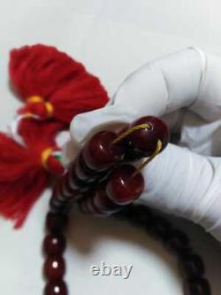 Antique Faturan Véritable Cerise Bakélite Ambre Perles De Prière Islamique