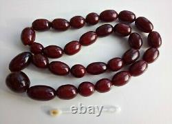 Antique Faturana Cherry Amber Bakelite Grandes Perles 147 Grammes