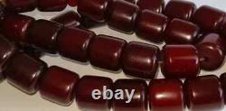 Antique Islamique Pouf Cherry Bakélite Amber Misbaha Faturan Perles 114g / 35beads