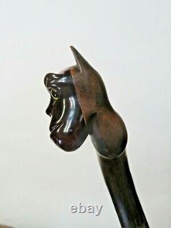 Antique Main Sculpté Cerise Amber Bakelite Monkey Face Années 1900