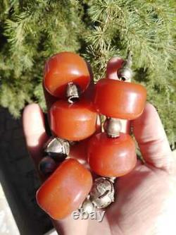 Antique Miscky Garmany Collier Cherry Amber Bakelite Véritable Rare Perles Grand