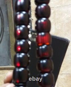 Antique Ottoman Cerise Ambre Bakelite Faturan Prière Perles 100 Gr