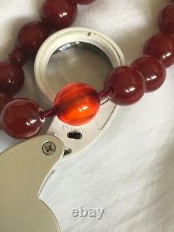 Antique Ottoman Empire Era Cherry Amber/faturan Perles De Prière Islamique-35 Chacun