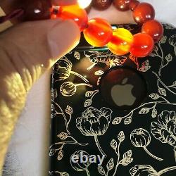 Antique Ottoman Empire Era Cherry Amber/faturan Perles De Prière Islamique-35 Chacun