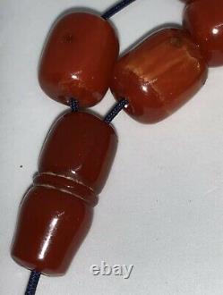 Antique Ottoman Faturan Rosary Red Cherry Amber Bakelite Prayer 13 Perles 44gr
