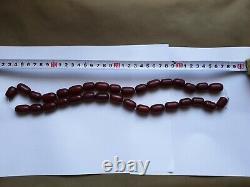 Antique Ottoman Red Cherry Amber Bakelite Faturan 33 Prières Damarie 113 Gr