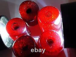 Antique Ottoman Red Cherry Amber Bakelite Faturan Beads Avec Brocade Gold Dut K