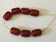 Antique Ottoman Red Cherry Amber Bakelite Faturan Beads Spiral Damari 25 Grammes