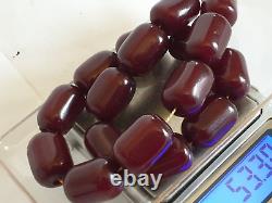 Antique Ottoman Red Cherry Amber Bakelite Faturan Peines Veins 53 Grammes Cracked
