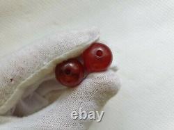 Antique Ottoman Red Cherry Amberber Bakelite Faturan Beads Spiral Damari 9,4 Gr