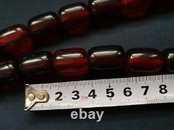 Antique Ottoman Rouge Cerise Ambre Bakelite Faturan Perles De Prière 100grams Big Bead
