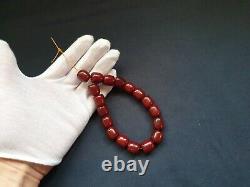 Antique Ottoman Rouge Cerise Ambre Bakelite Faturan Perles De Prière Damari 50gr! (kr)