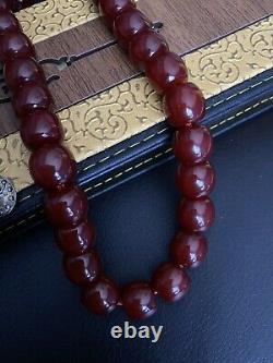 Antique Ottomane Faturan Cherry Amber Misbaha Tasbih Grandes Perles De Prière