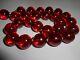 Antique Stunning Genuine Cherry Amber Bakelite Collier Perles Rondes 76,6 Grammes