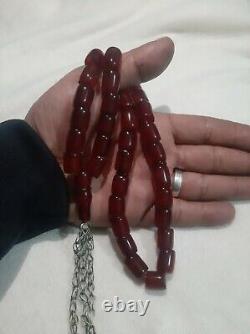 Antique Véritable Allemand Faturan Veines Damari Perles De Prière 70 Gram