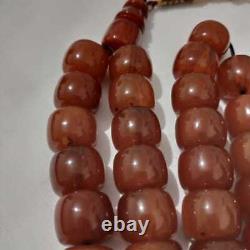 Antique Véritable Cerise Ambre Bakélite Faturan Perles De Prière 90 Gr