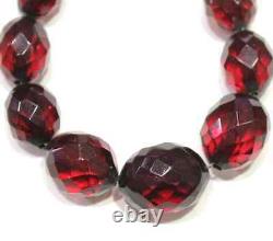 Antique Victorian Faceted Cherry Amber Graduated Collier 30