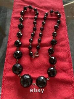 Art Déco Flapeur Era Cherry Amber Bakelite Perles Collier Vintage Antique 39g