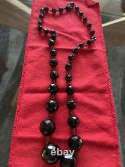 Art Déco Flapper Era Cherry Amber Bakelite Beads Collier Vintage Antique 39g