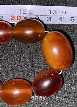 Authentic Vintage Cherry Amber Transparent Antique Bakelite Collier 65g