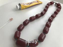 Big Cherry Faturan Bakelite Antique Allemagne Collier Perles Islamiques Années 1920