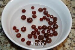 Boucles D’oreilles Antiques Faites À La Main 14k 13mm Faceted Cherry Amber Lever Back