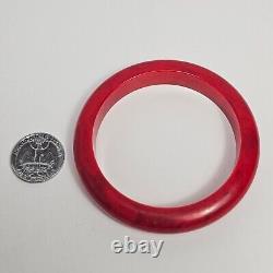 Bracelet de Bakélite rouge cerise antique rare testé Art Déco