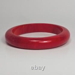 Bracelet de Bakélite rouge cerise antique rare testé Art Déco
