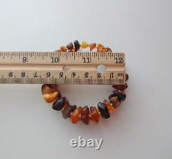 Bracelet en ambre naturel antique cerise, caramel et jaune d'œuf, filigrane, de toute taille 19gr